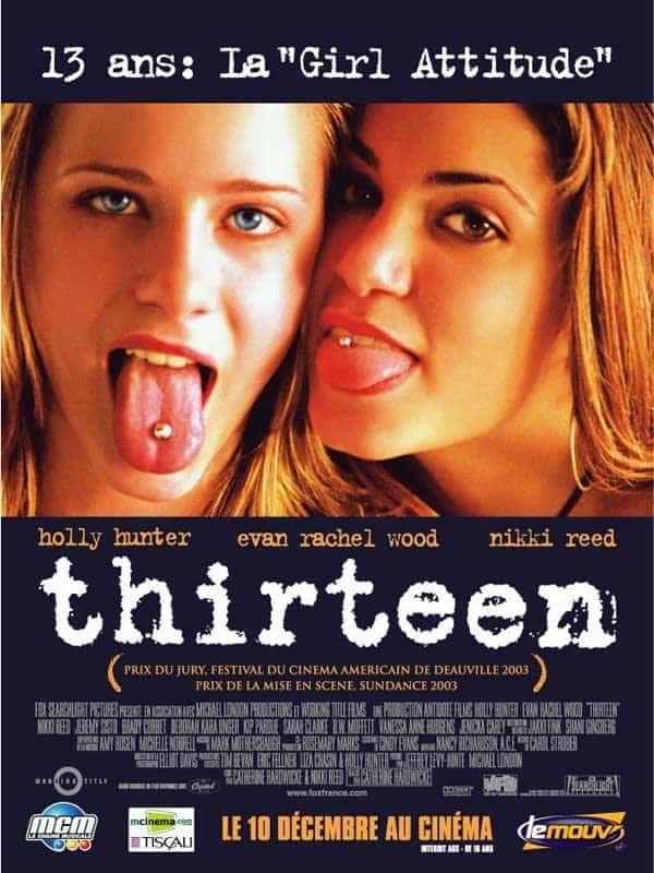 Affiche du film Thirteen de Catherine Hardwicke — automutilation et adolescence — revue psychologique — Maëva Paul