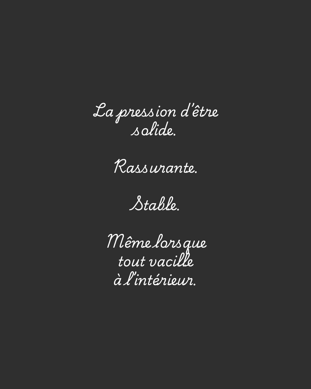 Pression d'être solide, rassurante et stable — Maëva Paul