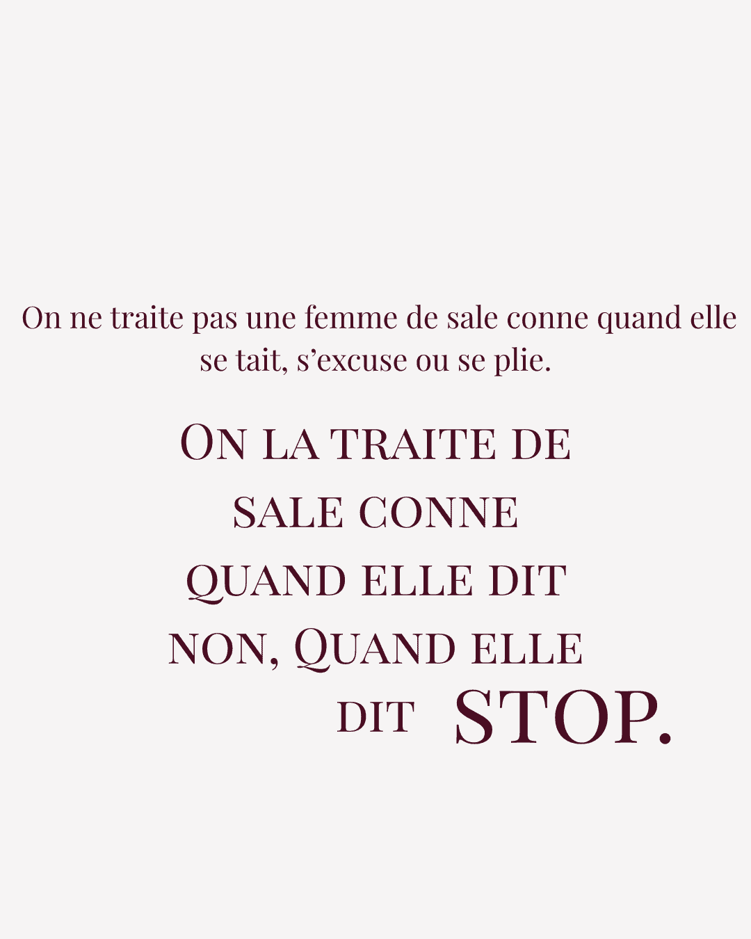 Citation sales connes — femme qui dit non — Maëva Paul