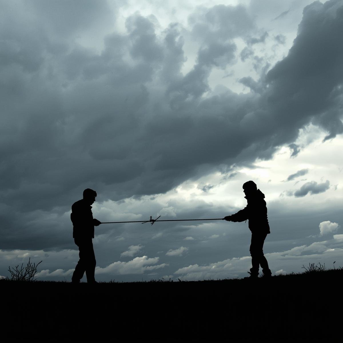 Illustration de la dépendance affective — deux silhouettes connectées par une corde fragile — CPU Maxime Baul — Maëva Paul