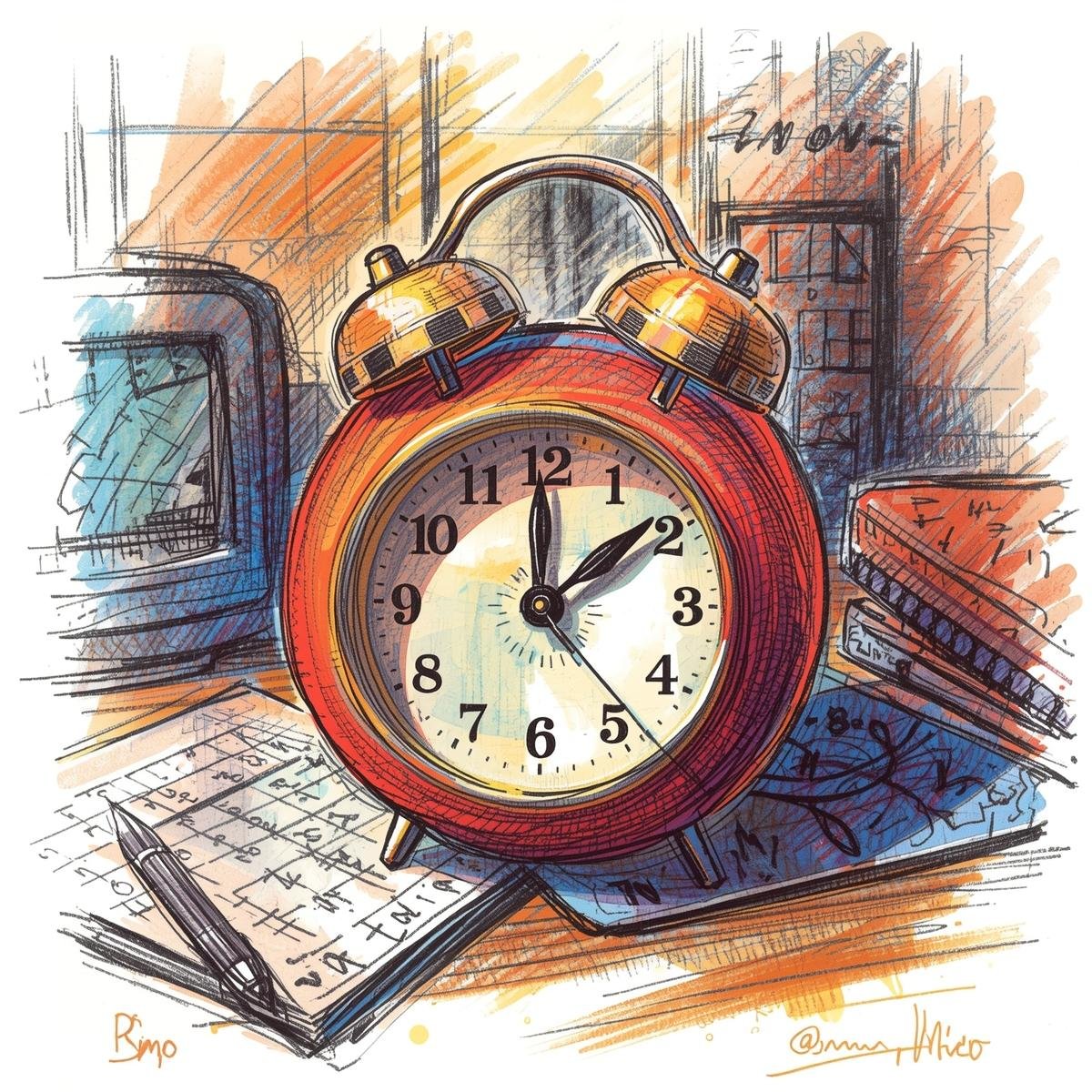 Illustration de la méthode Pomodoro — technique de gestion du temps adaptée au TDAH adulte — guide pratique Maëva Paul