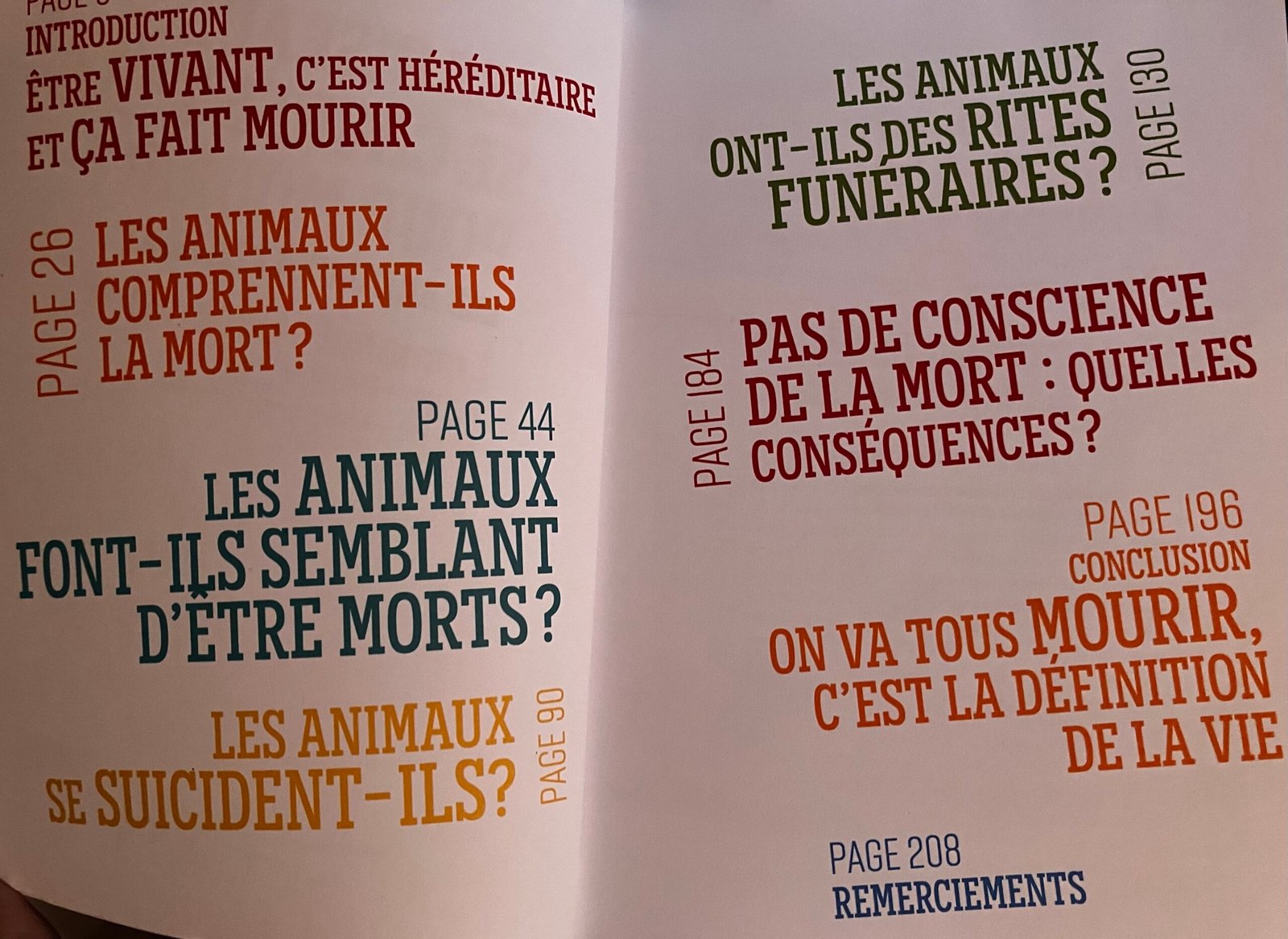 Sommaire du livre Les oiseaux se cachent-ils pour mourir ? d'Emmanuelle Pouydebat — éthologie et mort animale — Maëva Paul