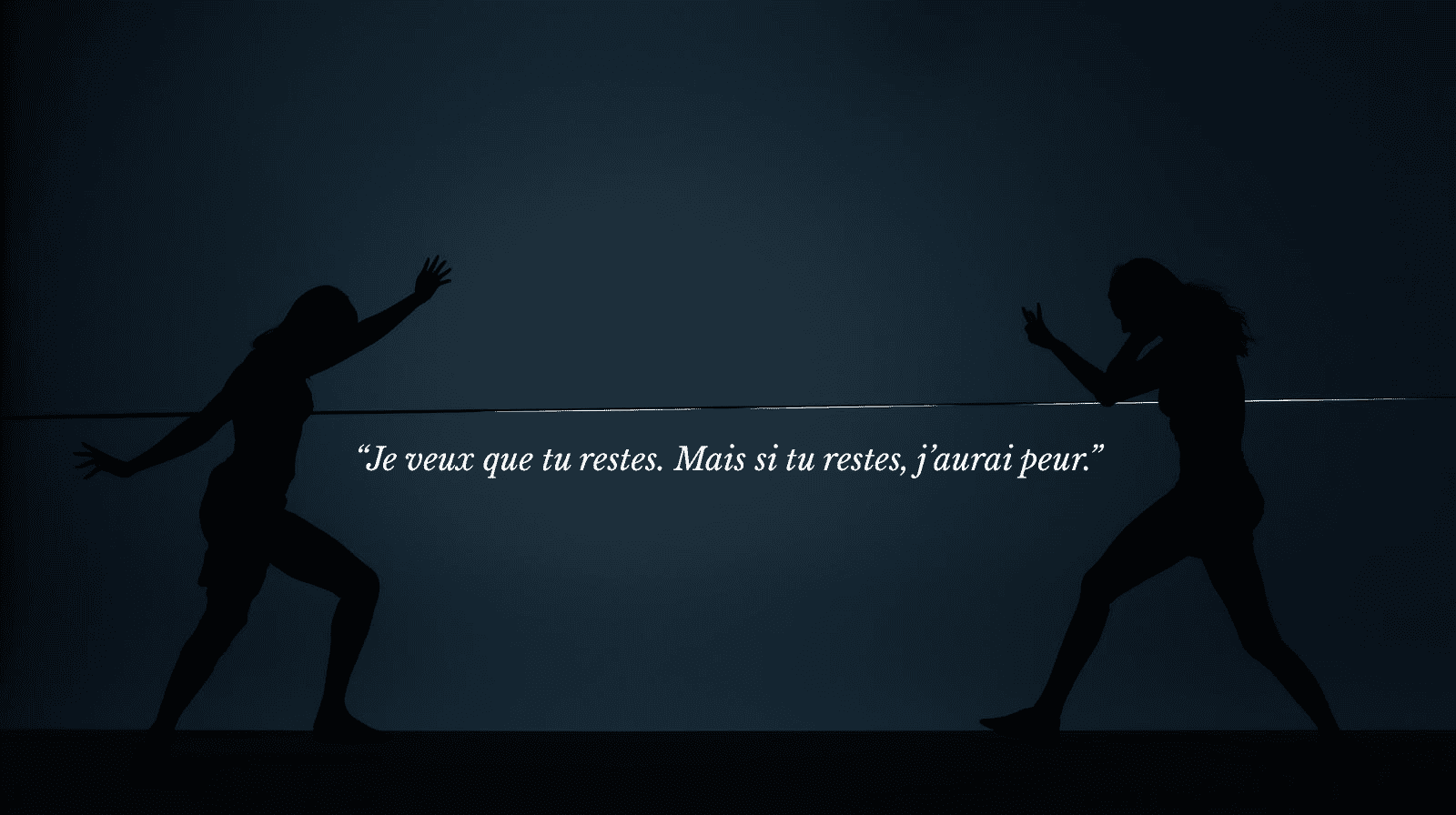 Citation sur la peur et l'amour — je veux que tu restes mais si tu restes j'aurai peur — analyse La Disparue de la Cabine 10 — Maëva Paul