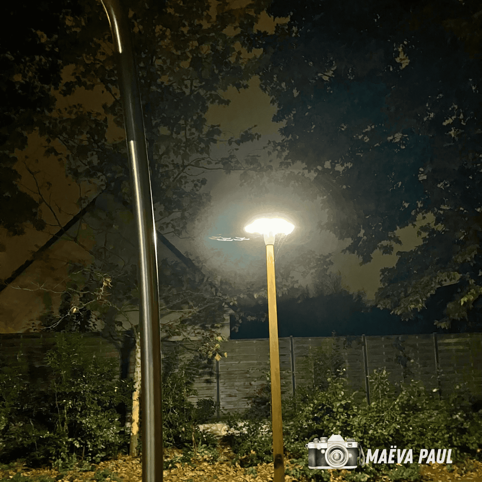 Lampe de jardin éclairant la nuit — lumière dans l'obscurité — journée mondiale santé mentale — Maëva Paul