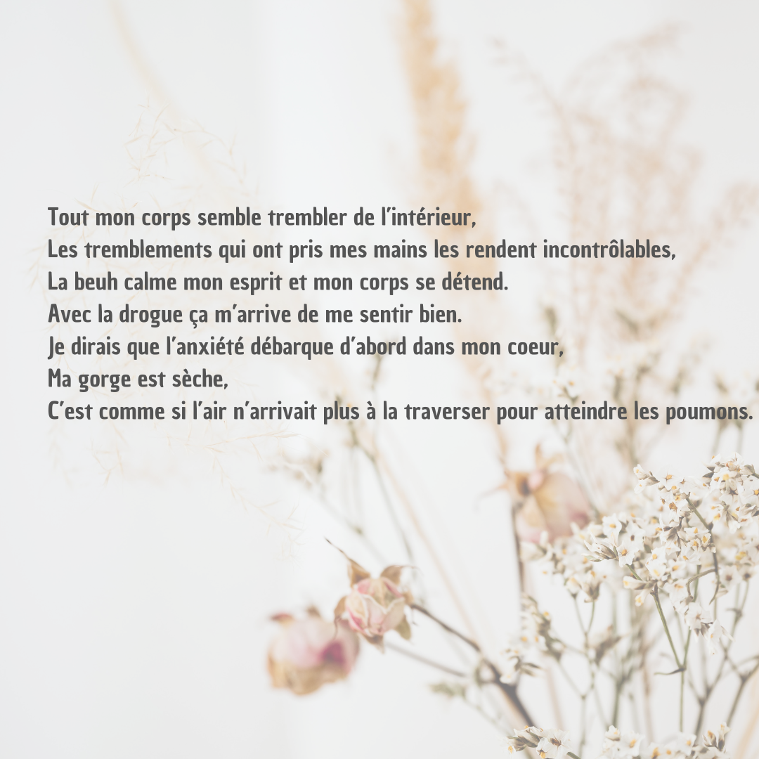 Premier poème sur l'anxiété écrit par Maëva Paul — exercice d'écriture thérapeutique sur les sensations corporelles