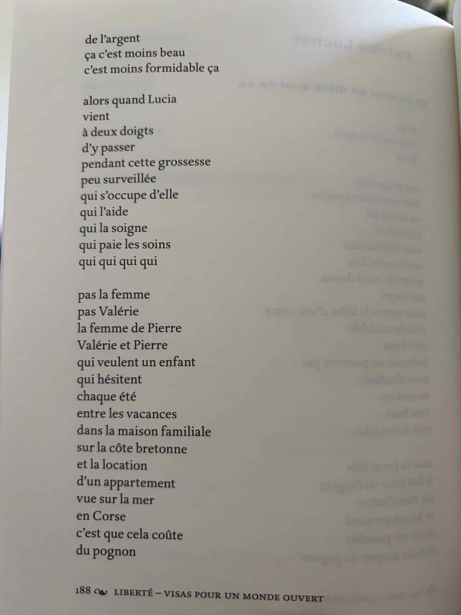 Poème Et ça vous en dites quoi de ça de Patrice Luchet, page 2, anthologie Liberté visas pour un monde ouvert