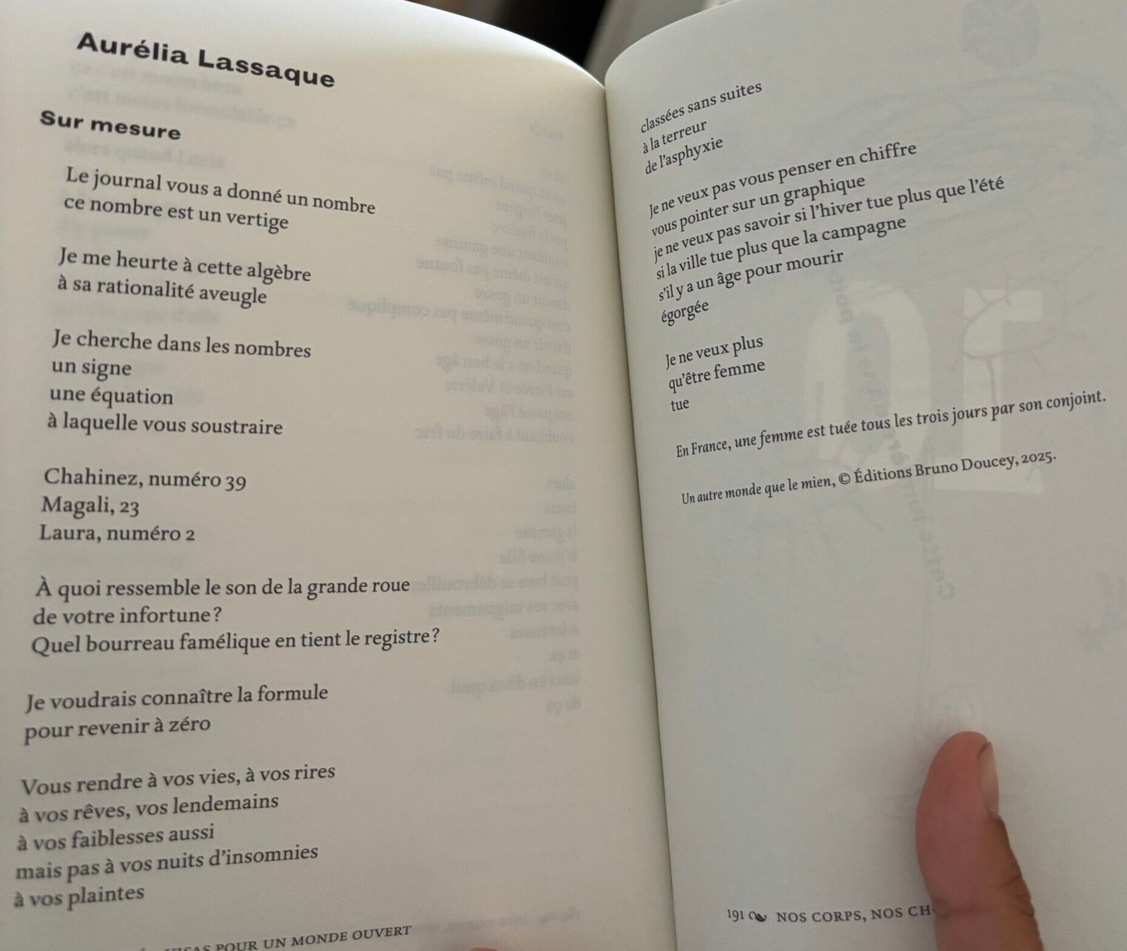 Poème Sur mesure d'Aurélia Lassaque, anthologie Liberté visas pour un monde ouvert
